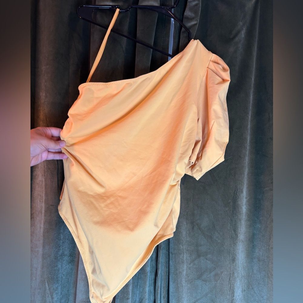 Free People Intimately "Something Bout You" one-shoulder bodysuit in yellow